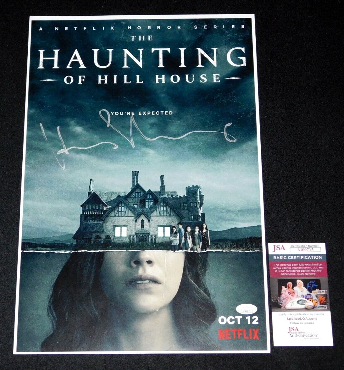 HENRY THOMAS SIGNED 12X18 THE HAUNTING OF HILL HOUSE POSTER JSA COA 2018!!