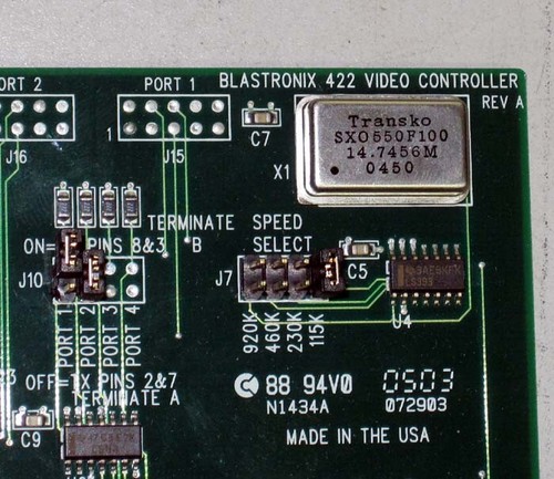 Placa PCI controlador BLASTRONIX 422 VTR - Imagen 2 de 2