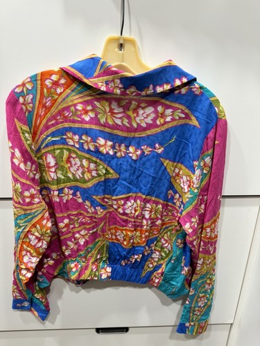 Blusa Alta Hippie M Cuello Sobrepelliz Parte Superior Bandas Parte Inferior Boho Viaje Floral - Imagen 4 de 5