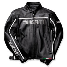 Ducati Dainese 80´S Femmes Veste en Cuir Femme Noir Blanc Neuf