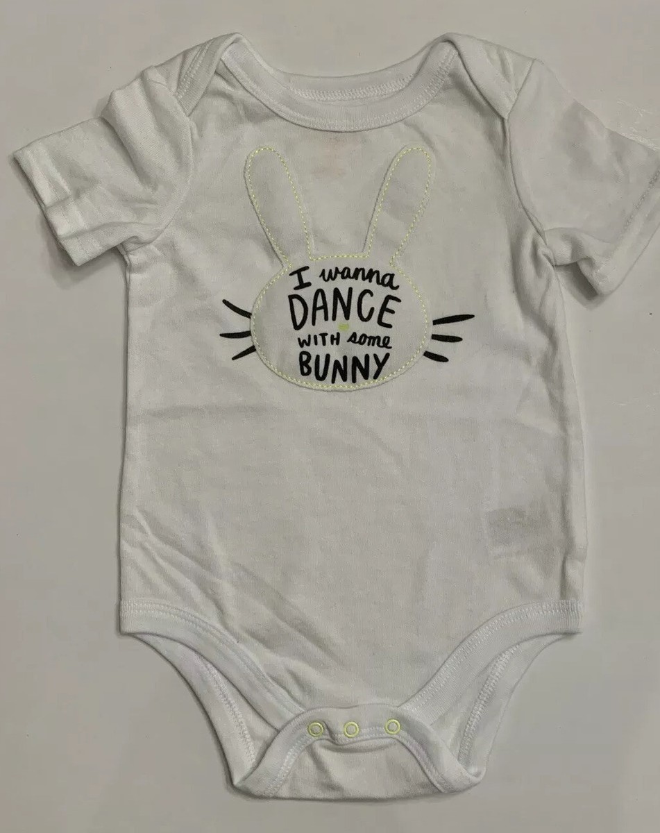 Cat And Jack Baby Girl One Piece “I Wanna Dance With Some Bunny”6/9 Months New