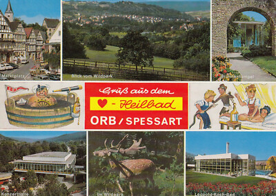 Old Postcard - Greetings from the Heart Spa Orb/Spessart