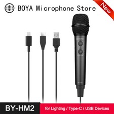 BOYA BY-HM2 Handheld Microphone Cardioid Dynamic Vocal Microphone 5m XLR Cable