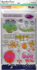 RECOLLECTIONS COLOR SPLASH YOU ARE AWESOME Clear Stamp Stencil Set