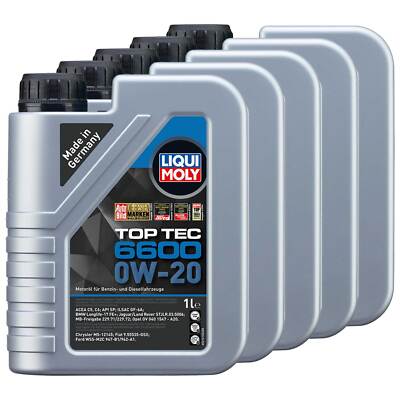Motoröl Top Tec 6600 0W-20 LIQUI MOLY 5X 1 Liter für BMW KIA Mercedes Opel Honda