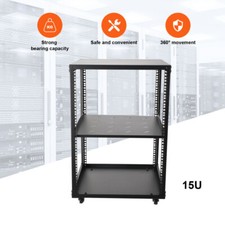 15U Open Frame Server Rack 19" Free Standing or Wall Mounted Network Server Rack