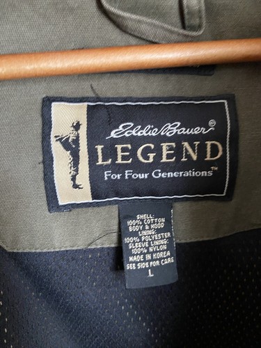 Eddie Bauer Legend Mt. Adams Pullover Hooded Canvas Men's Jacket Large Tan - Picture 12 of 13