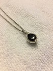 Necklace R. Klein 14k Silver chain Black Onyx Pendant w/many  Diamonds  (p12) — photo 2