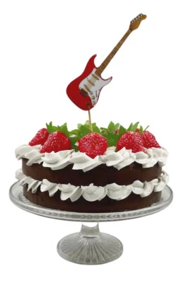 LARKRISE DESIGNS Electric Guitar Cake Topper - Guitar Cake Toppers - Guitar Cake Decoration G8CT
