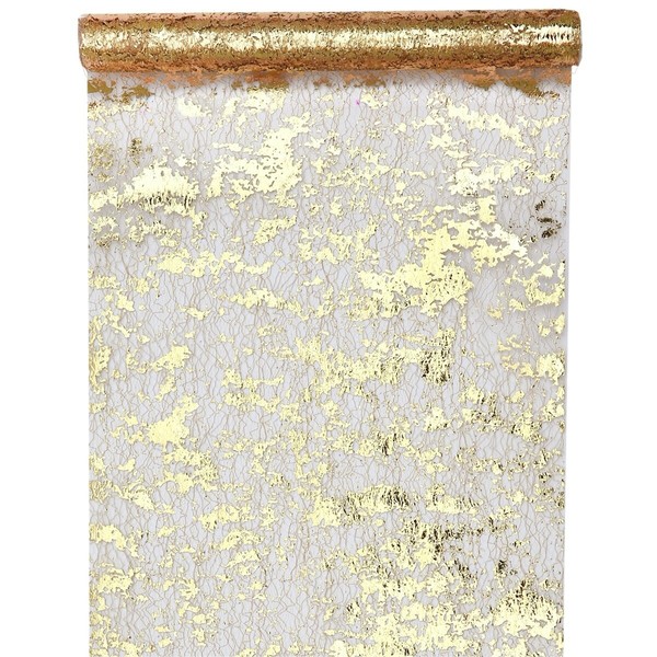 (2,59 €/M) TischläUfer Fantasie 28 Cm X 5 M Gold Metallic - Weihnachten Hochzeit-image