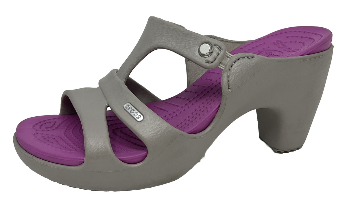 未使用品 廃盤 CROCS Cyprus V Heel サイプラス 5 ヒール Crocs Cyprus V Heels Sandals Women's size 10, EU 41-42 Platinum