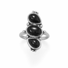 Multi Shape Black Onyx Ring 925 Sterling Silver