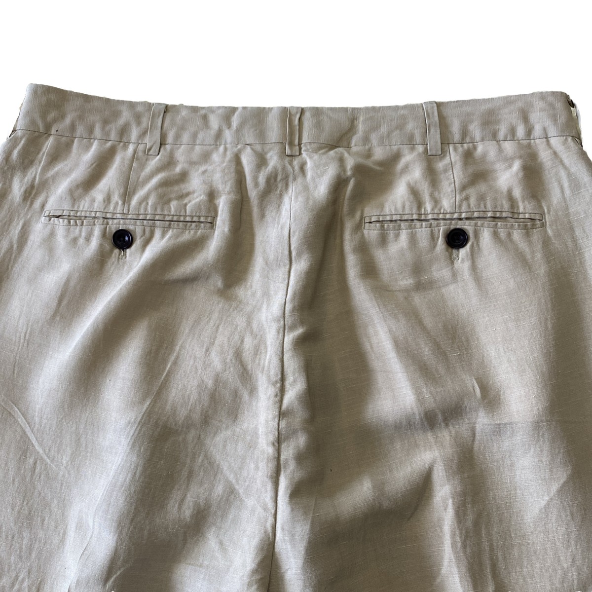 パンツ 90s Ralph Lauren Linen Silk Slacks 32/30 Vintage Polo Ralph Lauren Pants Mens 36x30 Tan Linen Silk
