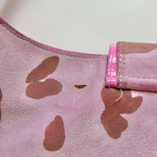 🌸👡 Vintage 2000s Morgan De Toi Velvet pink cow print pink shoulder bag - Picture 7 of 7