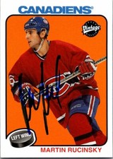 Martin Rucinsky autographed hockey card Canadiens, 2001 Upper Deck Vintage #133
