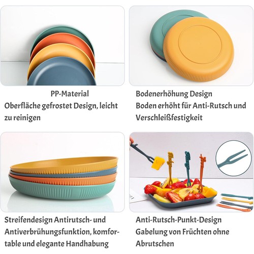48er Set Camping Teller Kunststoff Campinggeschirr Tellerset Essteller Picknick - Bild 15 von 17