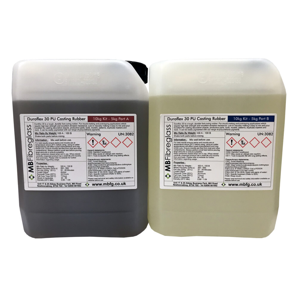 DuroFlex 30 Polyurethane Liquid Casting Rubber - 10kg Kit