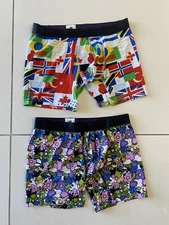 NEW MeUndies Boxer Briefs Underwear Mens Size Medium (both as Shown) Floral Flag
