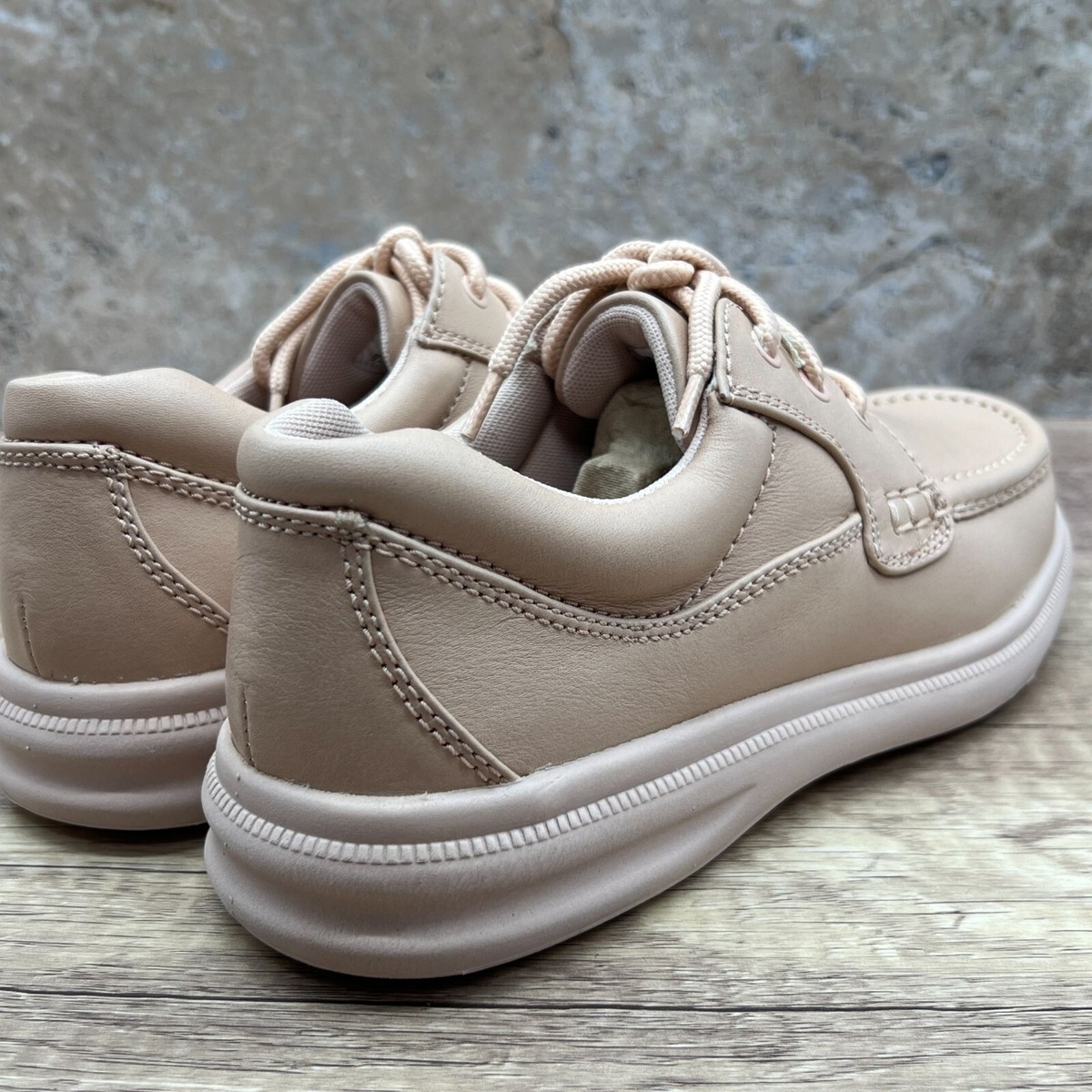 Hush Puppies Shoes Mens 7.5Beige Lace Up Casual Leather Hush Puppies Shoes Mens 7.5Beige Lace Up Casual Leather