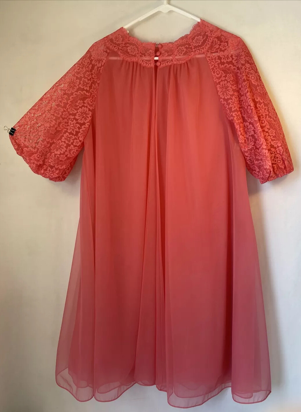 Womens Vintage Vanity Fair Pink Lingerie Sheer Robe L… Gem