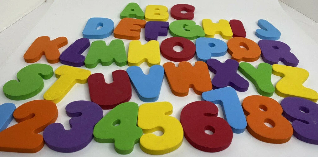 Set of Foam Letters and Numbers Multi Color Preschool Learning