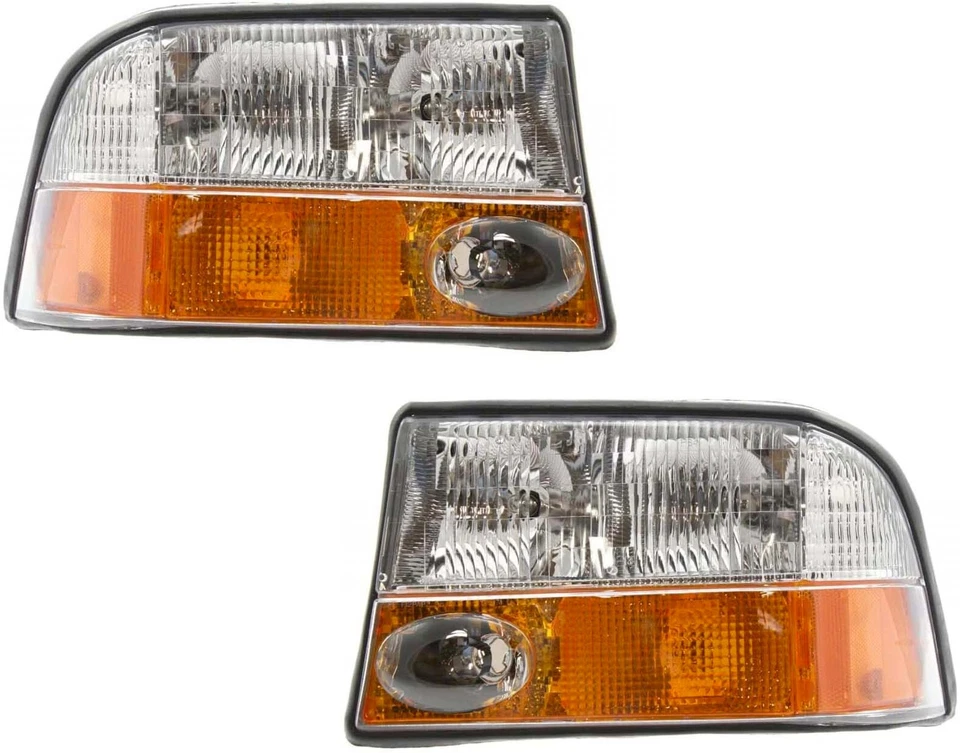 Headlights For 1998-2005 GMC Jimmy With Integral Fog Light Left Right Pair Foto 2 de 4