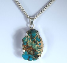 61.65 Ct Natural Blue Carico Lake Turquoise AGI Certified Gemstone Rough Pendant