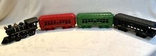 Hubley Cast Iron 4 Piece Train- Engine, 2 Washington 44 Cars, Observation Car