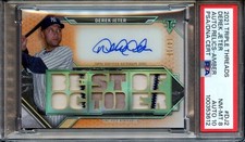 2021 Topps Triple Threads 13 Piece Relic Amber Derek Jeter PSA 8 Auto 10 #14/18