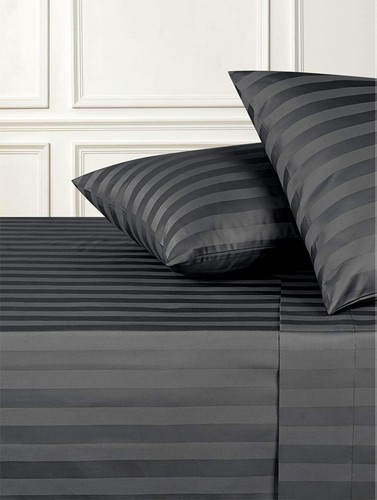 Set lenzuola 1000 fili 6 pezzi righe damascate tasca profonda 12" 100% cotone - Foto 3 di 28