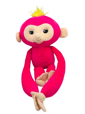 Fingerlings HUGS - Bella (Pink) - Interactive Plush Monkey by WowWee 16 inches