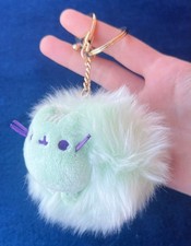 Pusheen Pom Pom Keychain Mint Plush Key Ring Clip Key Chain Official Gund Cat