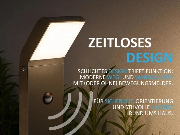 LED Außenleuchte Standleuchte Bewegungsmelder Wandleuchte Außenlampe Wegeleuchte - Bild 4 von 4