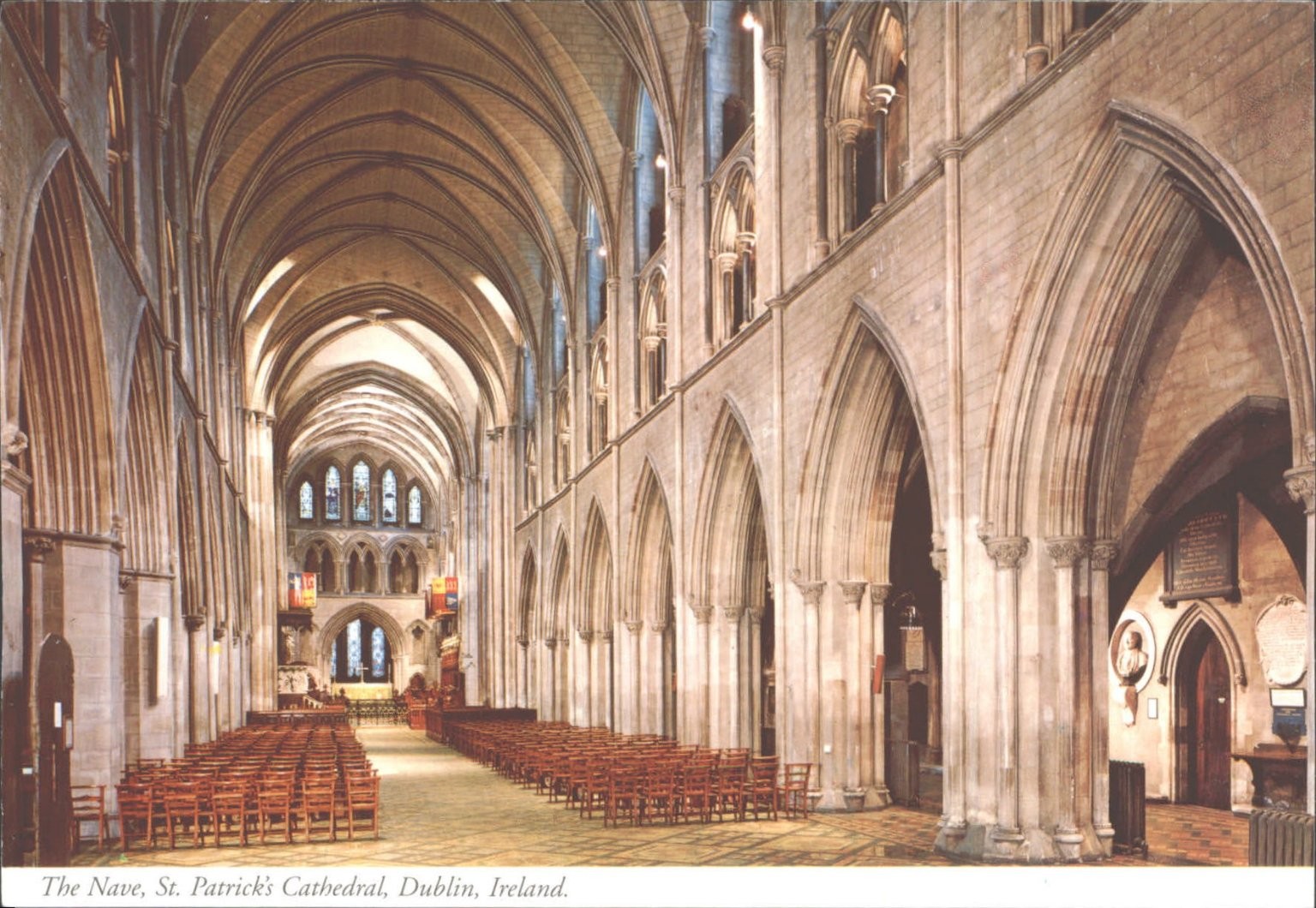 St. Patrick's Cathedral Dublin Ireland Nave John Hinde Postcard UPC