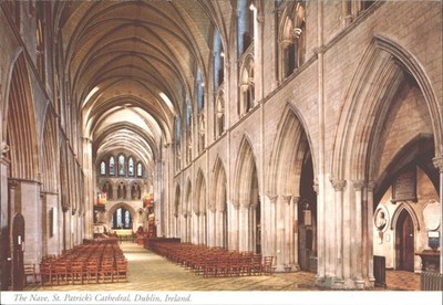 St. Patrick's Cathedral Dublin Irland Kirchenschiff John Hinde Postkarte UPC