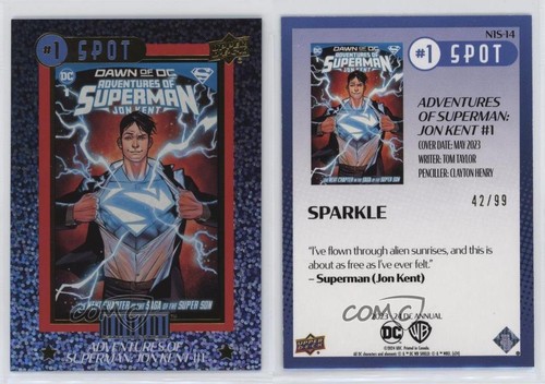 2023 Upper Deck DC Annual Number 1 Spot Sparkle 42/99 Superman Jonathan Kent 4hc - Picture 3 of 3