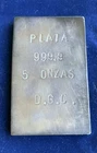 SILVER BAR PLATA 999.9 5 ONZAS D.G.C. 5 Troy Ounce Oz Fine Silver 2.5 x 1.5 RARE