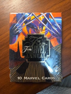 VTG 1995 Flair Marvel Annual WOLVERINE COVER 10 CARDS Sealed Pack