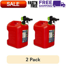 2 Pack Scepter 5 Gal Gasoline Fuel Can SmartControl Easy Pour Spill Proof