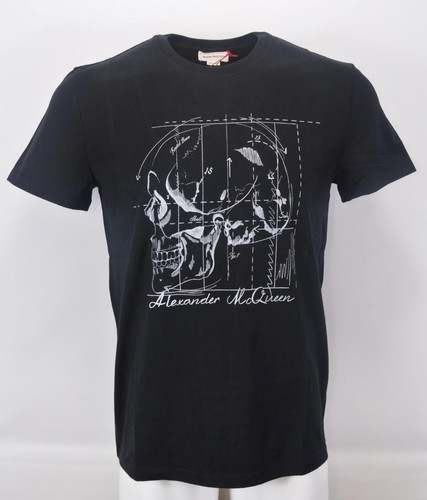 NEW Alexander McQueen Men's 682528 SKULL DIAGRAM Cotton T Shirt SIZE S Black - Picture 1 of 10