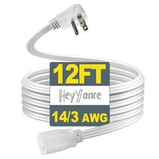 14 Gauge Heavy Duty Appliance Extension Cord - SPT-3 Flat Plug 3 12 FT White