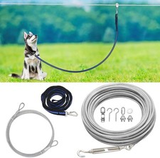 Dog Tie Out Cable, 75ft Dog Trolley Runner Cable for Dogs up to 250lbs, Dog Lead