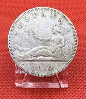 5 Pesetas 1870 Provisorischen Regierung Spaniens (Gobierno Provisional) Silber