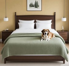H.VERSAILTEX Plush Chenille Couch Cover for Dogs Pets Blanket for Bed Anti-Sl