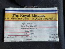 Royal Lineage Handkerchief By Pocket History  Queen Elizabeth Circa 1992-1993