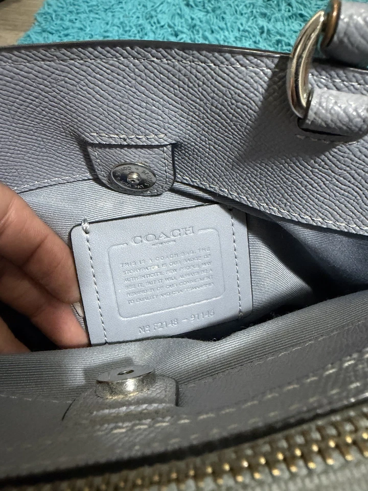 Coach Baby Blue Leather Handbag Purse - Image 3 of 4