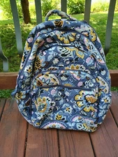 Vera Bradley Large Backpack Floral Blue Charmont Meadow