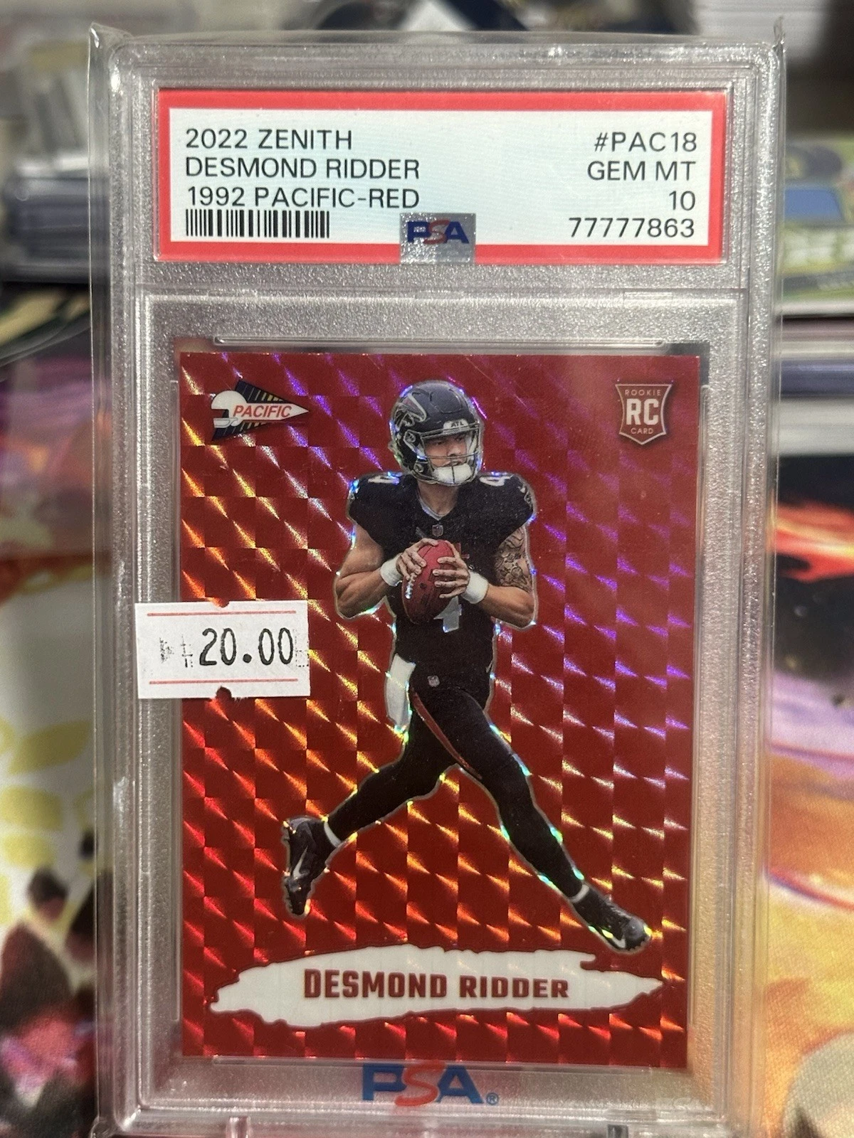 Desmond Ridder Panini Zenith 1992 Pacific #PAC18 Red