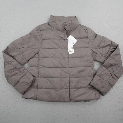 UNIQLO Jacket Womens XS Gray Ultra Light Down Puffer Packable Insulated Coat NEW