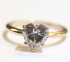 14k yellow gold 8x8mm heart CZ cubic zirconia ring solitaire engagement 2.5g 7.5 — photo 4